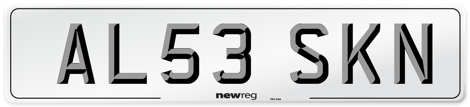 AL53 SKN Number Plate from New Reg